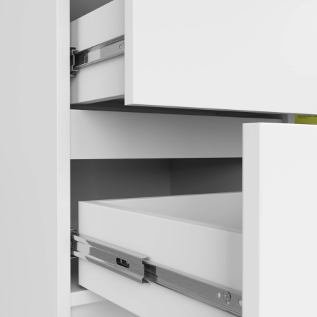 Comoda JERRY cu 3 sertare si dulap cu rafturi, PAL laminat, 80x35x77 cm, alb mat [4]