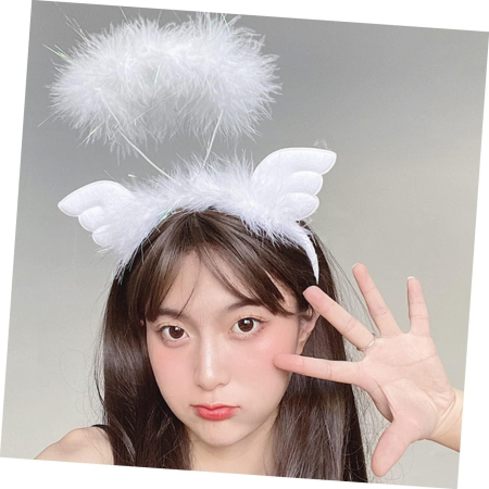 Coronita de Ingeras pentru Copii, , Bentita cu Aura, Marime Universala, Alb [3]