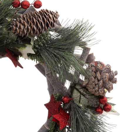 Coronita decorativa cu crengute, pentru Craciun, diametru 30 cm, cu plante uscate [1]