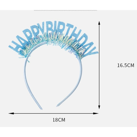 Coronita Decorativa pentru Petreceri, , Tema Aniversare, Model Happy Birthday, Marime Universala, Albastru [3]