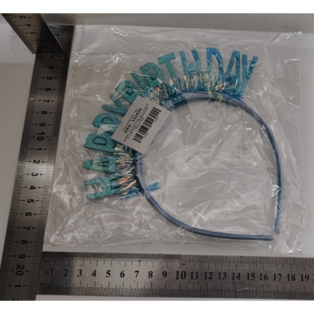 Coronita Decorativa pentru Petreceri, , Tema Aniversare, Model Happy Birthday, Marime Universala, Albastru [2]