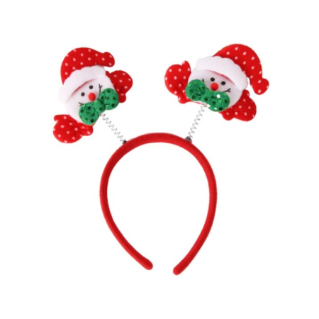 ✨TOATE PRODUSELE✨ - Coronita Decorativa, , Tema Craciun, 12 x 25 cm, Model Om de Zapada, Marime Universala, Rosu/Alb