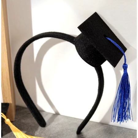 Coronita pentru Absolvent, , Bentita cu Toca, Marime Universala, Tematica Absolvire, Negru-Albastru [5]