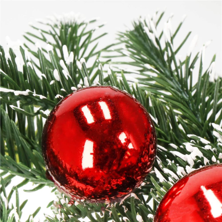 Coronita pentru Craciun, 50 cm, din brad artificial 3D, cu conuri, verde [4]