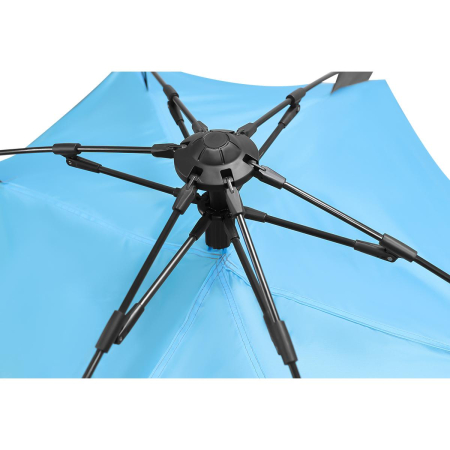 Cort camping 3 persoane, automat cu sistem pop-up, 2 intrari, 2000 mm, 210x180x140 cm, albastru [4]