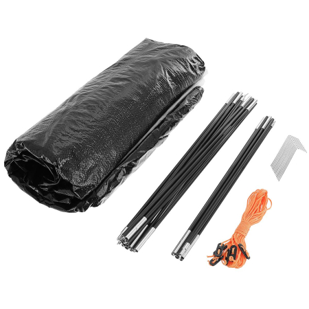 Cort camping 3 persoane, automat cu sistem pop-up, 2 intrari, 2000 mm, 210x180x140 cm, albastru [8]