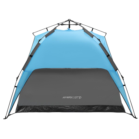 Cort camping 3 persoane, automat cu sistem pop-up, 2 intrari, 2000 mm, 210x180x140 cm, albastru [1]
