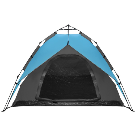 Cort camping 3 persoane, automat cu sistem pop-up, 2 intrari, 2000 mm, 210x180x140 cm, albastru [14]