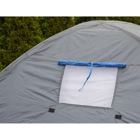 Cort camping 4 persoane cu antreu, impermeabil 3000 mm, 450x210x150 cm, negru si albastru [10]