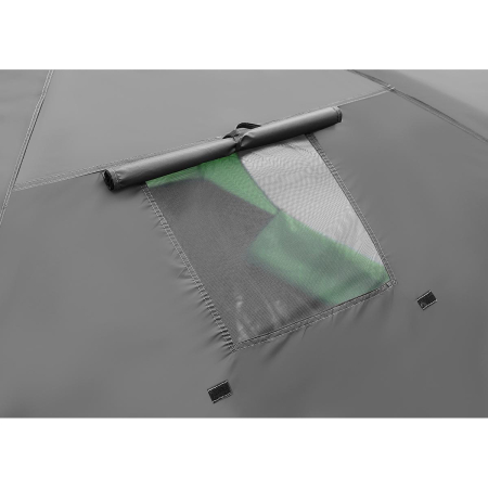 Cort camping 4 persoane cu antreu, protectie UV, impermeabil 3000 mm, 330x250x105 cm, gri [8]