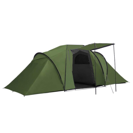 Corturi camping - Cort camping, impemeabil, 2 camere + hol, 4 locuri, 460x200x245cm, verde