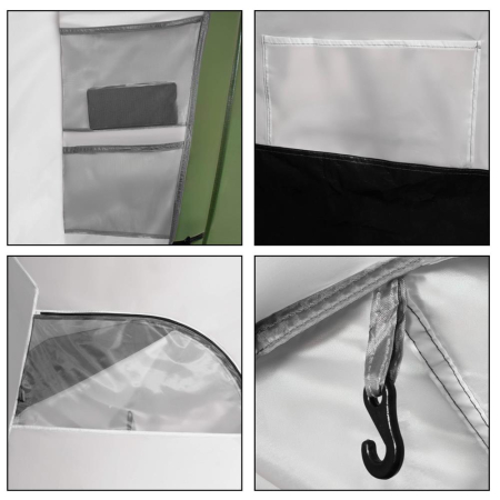 Cort camping, impemeabil, 2 camere + hol, 4 locuri, 460x200x245cm, verde [18]