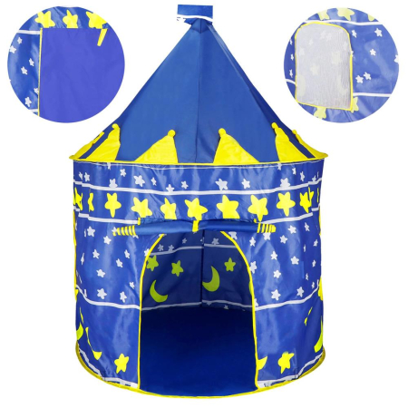 Cort Castel de joaca pentru copii, pliabil, 100x140 cm, albastru [2]