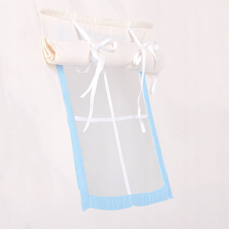 Cort copii Sersimo stil indian Teepee Tent cu fereastra, covoras gros si 2 perne, alb albastru [4]