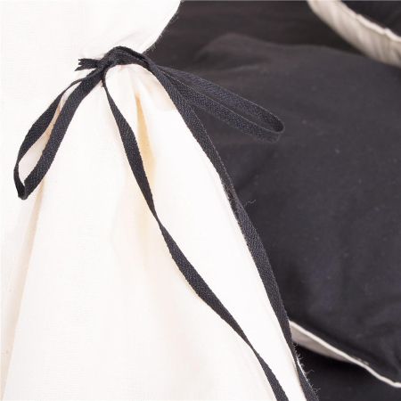 Cort copii Sersimo stil indian Teepee Tent cu fereastra, covoras gros si 2 perne, alb negru [5]