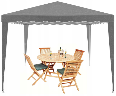 Cort pavilion de gradina pliabil automat pop-up, impermeabil, cu protectie UV, 300x300cm, gri [12]