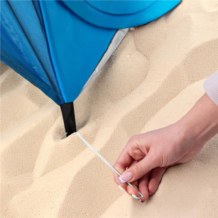 Cort plaja autoexpansibil POP-UP cu plasa ventilatie si protectie UV, 160x140x115 cm, albastru [4]