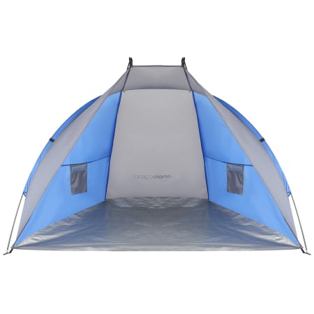✨TOATE PRODUSELE✨ - Cort plaja pentru 2 persoane, cu protectie UV si podea izolanta, 200x120x120 cm, albastru si gri