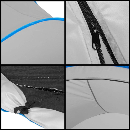 Cort plaja si picnic semi-deschis Sersimo, protectie UV, 200x120x110cm, gri [11]