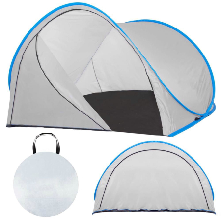 Cort plaja si picnic semi-deschis Sersimo, protectie UV, 200x120x110cm, gri [17]