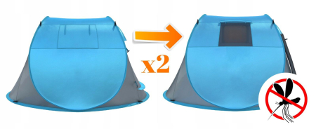 Cort plaja si picnic Sersimo, protectie UV, 210x130x90 cm, albastru gri [7]