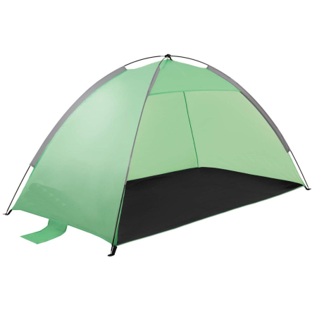 Cort plaja XXL semi-inchis cu protectie UV, podea izolanta, 210x120x112 cm, verde [10]