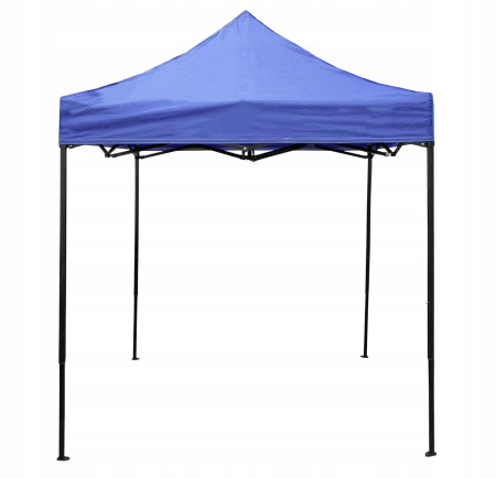 Cort tip pavilion cu 3 pereti laterali, structura solida otel si acoperis impermeabil PVC, 3x3 m cu inaltime reglabila, albastru [12]