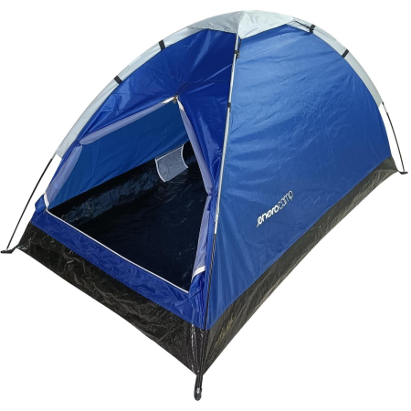 Cort usor de camping 2 persoane, cu plasa tantari, 200x120x100 cm, albastru [7]