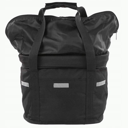 Cos bicicleta fata 34x24x25 cm, aluminiu si material textil, sistem click, cu husa ploaie, negru [8]