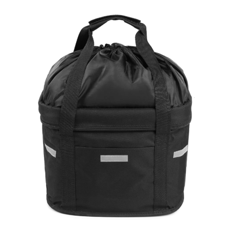 Cos bicicleta fata 34x24x25 cm, aluminiu si material textil, sistem click, cu husa ploaie, negru [2]