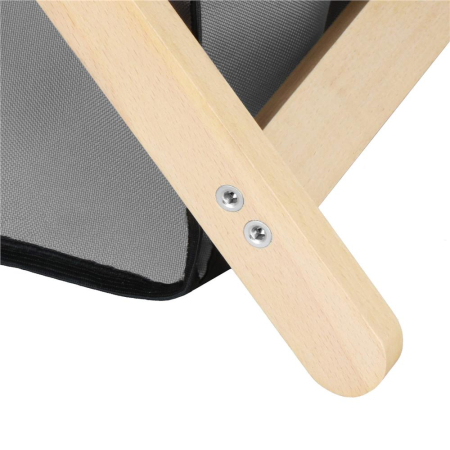 Cos de rufe cu 3 compartimente, cadru din lemn, 67x42x57 cm, 105 litri [13]