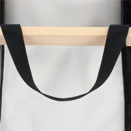 Cos de rufe cu 3 compartimente, cadru din lemn, 67x42x57 cm, 105 litri [11]