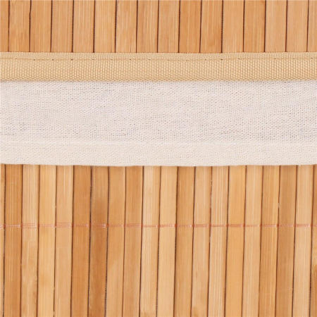 Cos de rufe din bambus cu capac, 2 compartimente, sac detasabil, volum 100L, 53x32x62cm, maro [20]