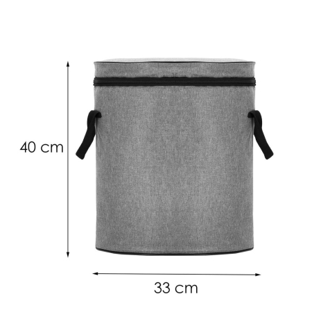 Cos depozitare haine sau jucarii, 40x33cm, bumbac si in, 43 l, gri [16]