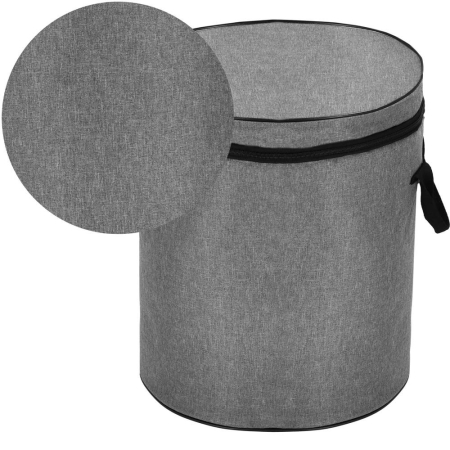 Cos depozitare haine sau jucarii, 40x33cm, bumbac si in, 43 l, gri [4]