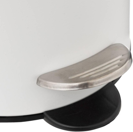 Cos gunoi 5Five Modern Color cu capac bambus si sistem soft-close, otel, polipropilena si bambus, 3L, 22x17x23 cm, alb [3]