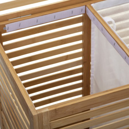 Cos rufe 5Five Sicela din bambus, 2 compartimente, capacitate 100L, 58x40x60 cm, natur [4]