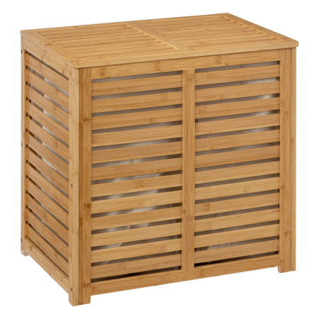 BAIE - Cos rufe 5Five Sicela din bambus, 2 compartimente, capacitate 100L, 58x40x60 cm, natur