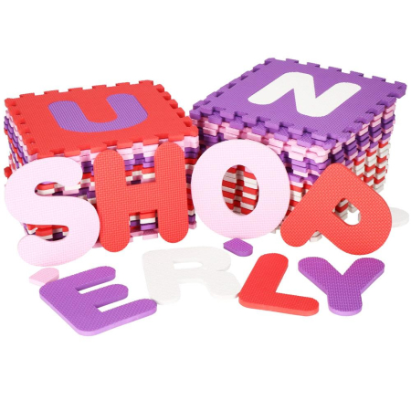 Covor din spuma pentru copii, tip puzzle cifre si litere, 36 piese, 175×175 cm, multicolor [14]