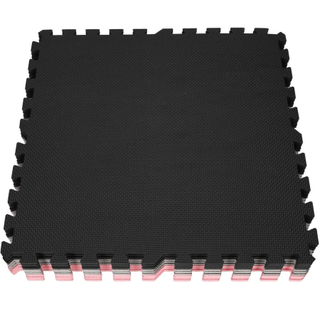 Covor din spuma pentru copii, tip puzzle forme, 27 piese, termoizolant, 179×179 cm, gri roz [14]