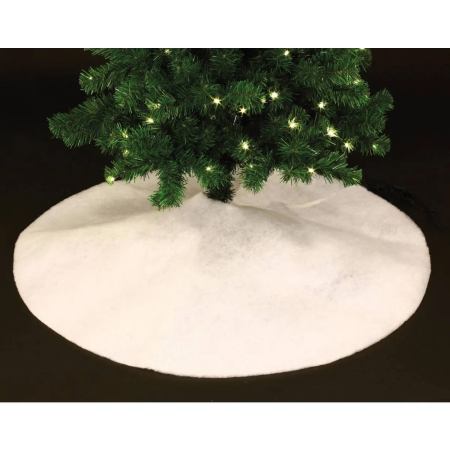 Covor pentru bradul de Craciun, diametru 100 cm, alb cu sclipici [1]