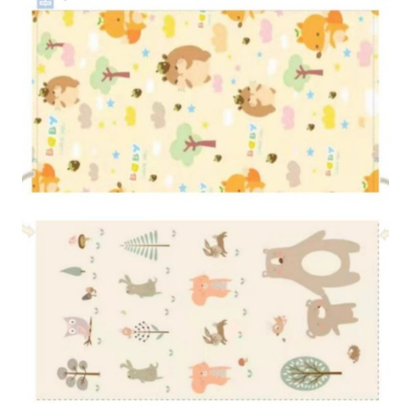 ✨TOATE PRODUSELE✨ - Covoras de Joaca pentru Copii Termic cu 2 Fete, , Model Arici si Ursuleti, cu Spuma, Impermeabil, Antiderapant, 200cm x 180cm x 0.8cm