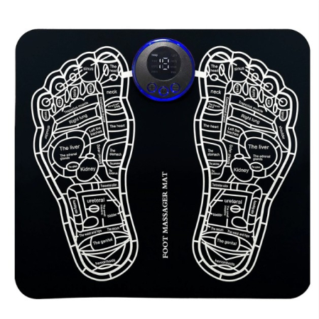 ✨TOATE PRODUSELE✨ - Covoras de Masaj pentru Picioare, EMS, 4 Niveluri de Intensitate, Incarcare USB, Ecran LED, Telecomanda Inclusa, Negru