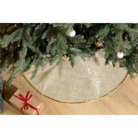 Covoras de pus sub bradul de Craciun, diametru 90 cm, auriu [3]