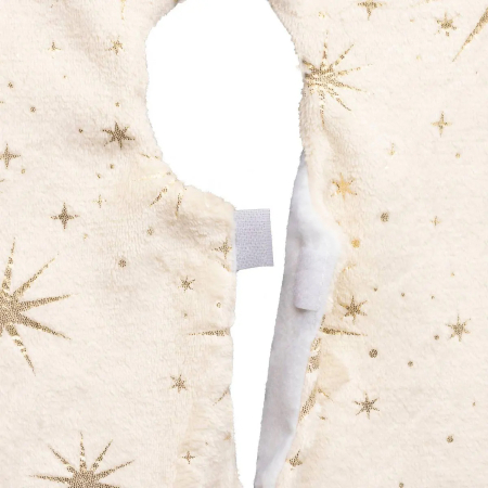 Covoras de pus sub bradul de Craciun, diametru 90 cm, cu stele aurii, alb [2]