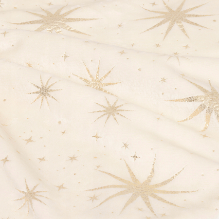 Covoras de pus sub bradul de Craciun, diametru 90 cm, cu stele aurii, alb [1]