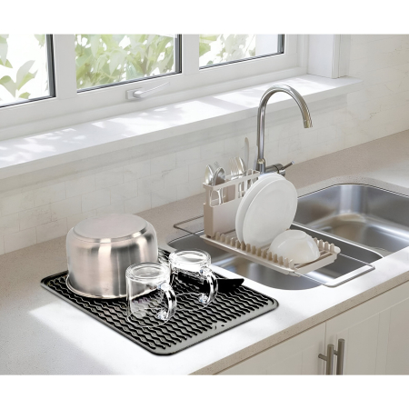 Covoras din Silicon pentru Scurgere Vase, , Uz Casnic, Rezistent la Temperaturi Ridicate, Izolator, 43x32.5 cm, Negru [3]