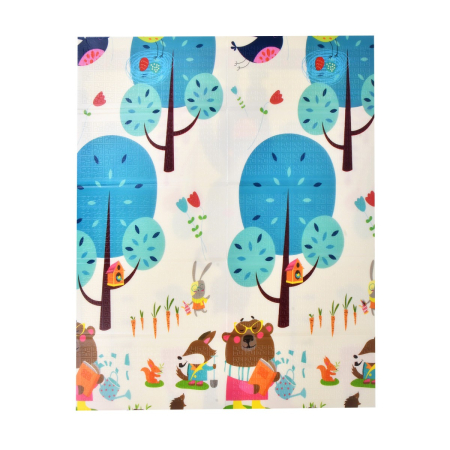 Covoras pentru Copii, , cu 2 Fete, Model Zmeu/Ursi, din XPE+PE, Impermeabil, Antiderapant, Protectie Termica, +3 Luni, Pliabil, 150 x 200 x 1.5 cm, Multicolor [3]