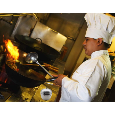 Cronometru de Bucatarie, , Mecanic, Forma de Mar, din Otel Inoxidabil, 60 min Timer, 7.5 x 6.2 cm, Argintiu [2]