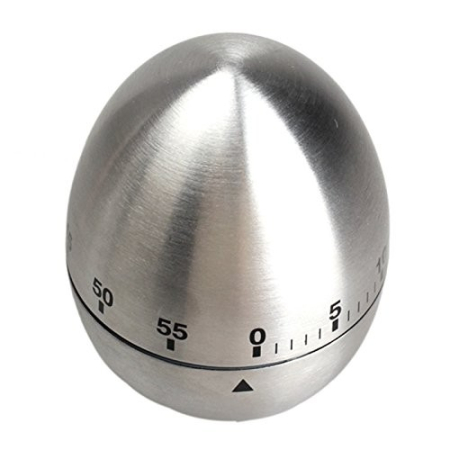 Cronometru de Bucatarie, , Mecanic, Forma de Ou, din Otel Inoxidabil, 60 min Timer, 8 x 6 cm, Argintiu [3]